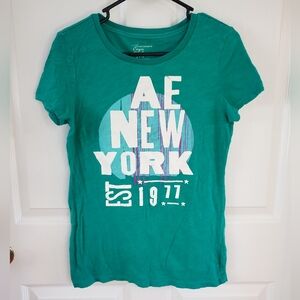 American Eagle Outfitters Green Graphic Y2K Tee. Size L. #SW